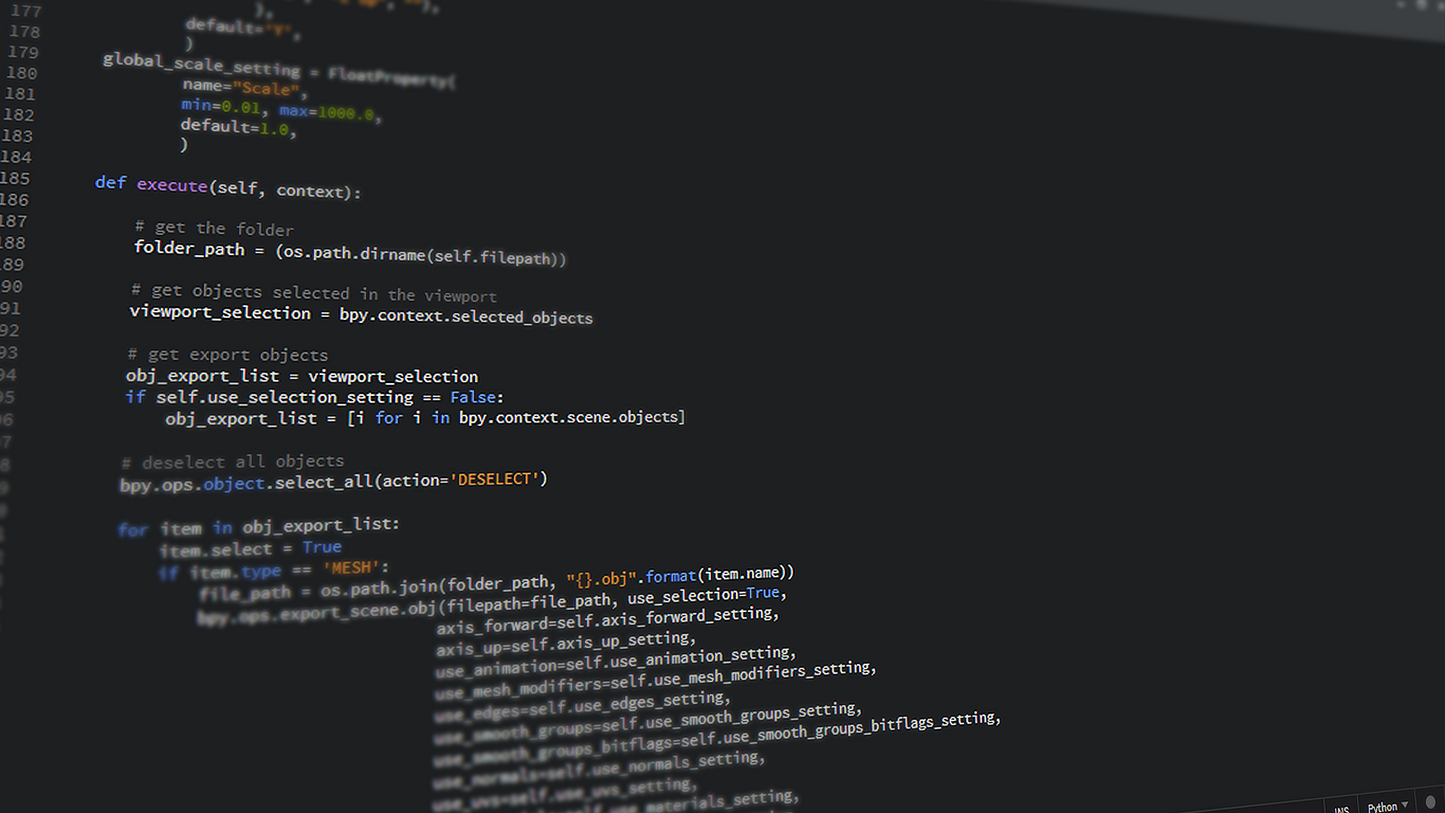 A subprogram written in Python, using object orientation.
